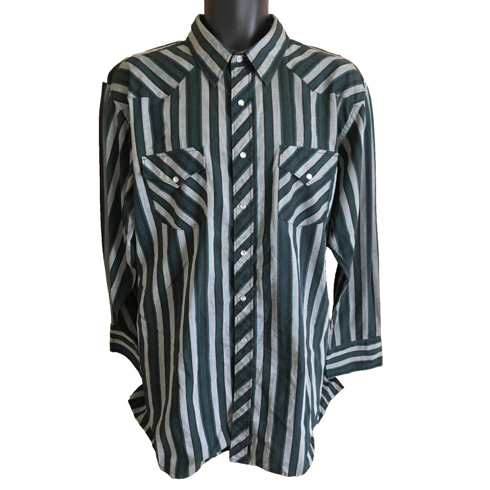 CORRAL WEST Mens Western Shirt Size XL Pearl Snap Long Sleeve Vintage Casual
